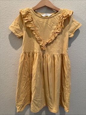H&M Yellow Ruffle Front Cotton Dress